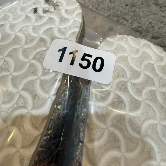 Birkenstock Arizona Shoes Womens Size 3 34 Silver Vegan Holographic Cork Sandals - Picture 7 of 7